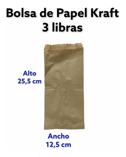 Millar (1000 Unds) Bolsa Papel Kraft 3 Libras Pastelerías