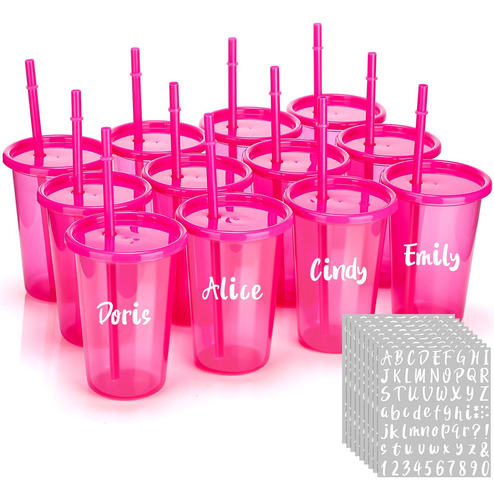 Vaso A Granel Con Tapa Y Pajita 414 Ml Reutilizable