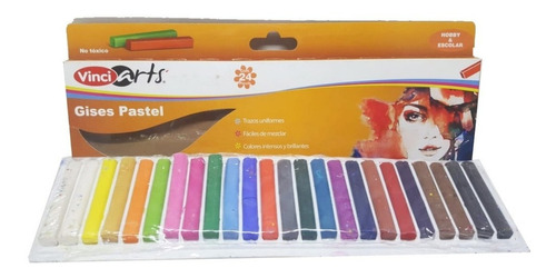 Set 24 Gises Pastel Vinci Arts Colores Intensos No Toxicos