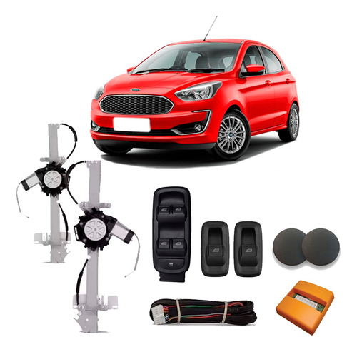 Vidro Elétrico Novo Ka 2015 Em Diante 4p Traseiro Tragial