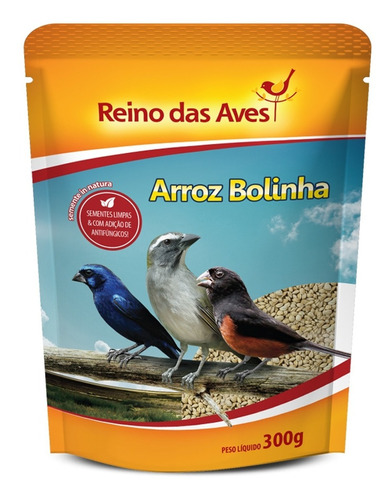 Arroz Bolinha 300gr Reino Das Aves P/ Pequeno E Medio Porte