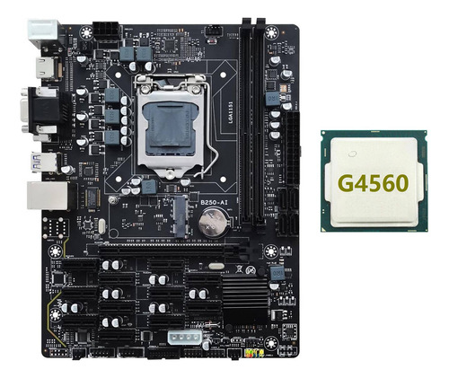 Placa Base Minera B250 V2.1 Bct+cpu G4560 12 X Pcie Lga1151