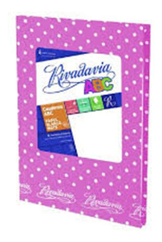 Cuaderno Rivadavia Abc Lila Lunares Blancos 50 Hojas Rayado