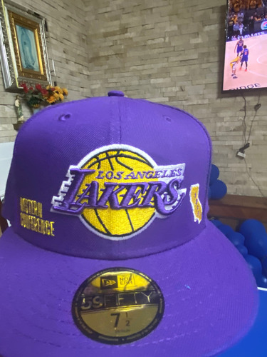 Gorra Original Lakers Edición Especial 7 1/2 Morada Morado 7 1/2 Lisa