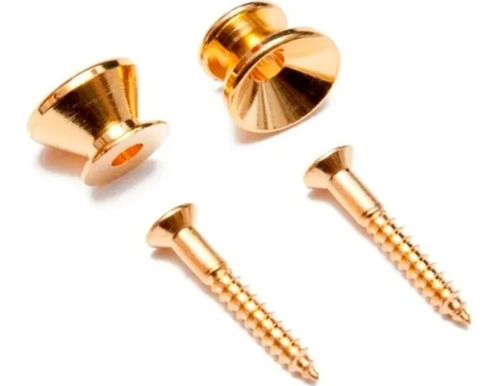 Botones Sujeta Correa Para Guitarra Dorado X 2