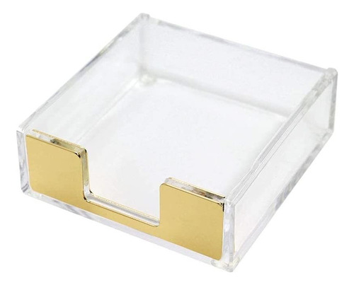 Y Porta Bloc De Notas Adhesivas De Acrílico Dorado