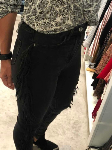 Jean Negro Zara Flecos Laterales