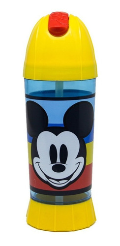 Vaso Botella Toma Jugo Mickey Mouse Con Bombilla Para Niño