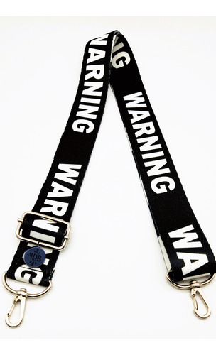 Correa Strap Carteras Regulable Intercambiable Frases Warning Negro Y Blanco