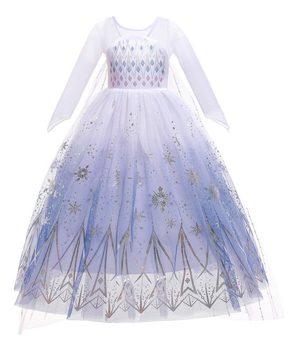 Vestido Anna Elsa De Frozen 2 Con Estampado De Nieve Para Ni