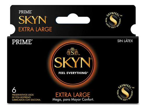Preservativos Prime Skyn Sin Látex Extra Large X 6u