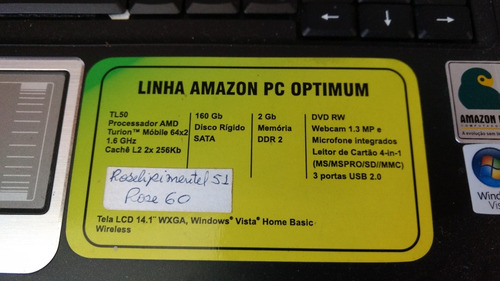 Notebook Amazon Turion 2gb Não Liga