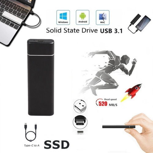 Imagen 4 de 9 de Mini Disco Duro Tipo C Unidad De Estado Sólido Móvil Ssd Ext