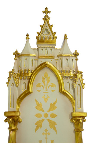 Imagem 5 de 5 de Oratório Peanha Castelo Gótico 90cm Dourado