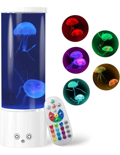 Lámpara De Lava Fbsport, Diseño De Medusa, 17 Colores, Blanc