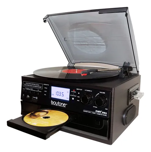 Boytone Bt-22b, Tocadiscos Bluetooth, Radio Am/fm, Cassette.