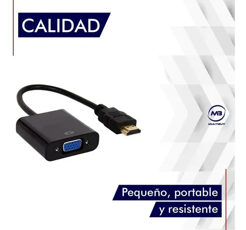 Cable Conversor Hdmi A Vga Full Hd Plug Play Sin Sonido 3.911 65