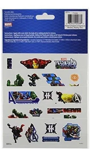 Marvel Avengers Ensambla Tatuajes Temporales - 75 Ct.