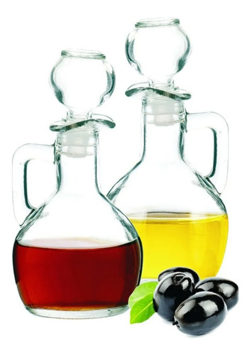 Set De 5 Jarritas De Vidrio Estilo Retro Vinagreras Aceitera