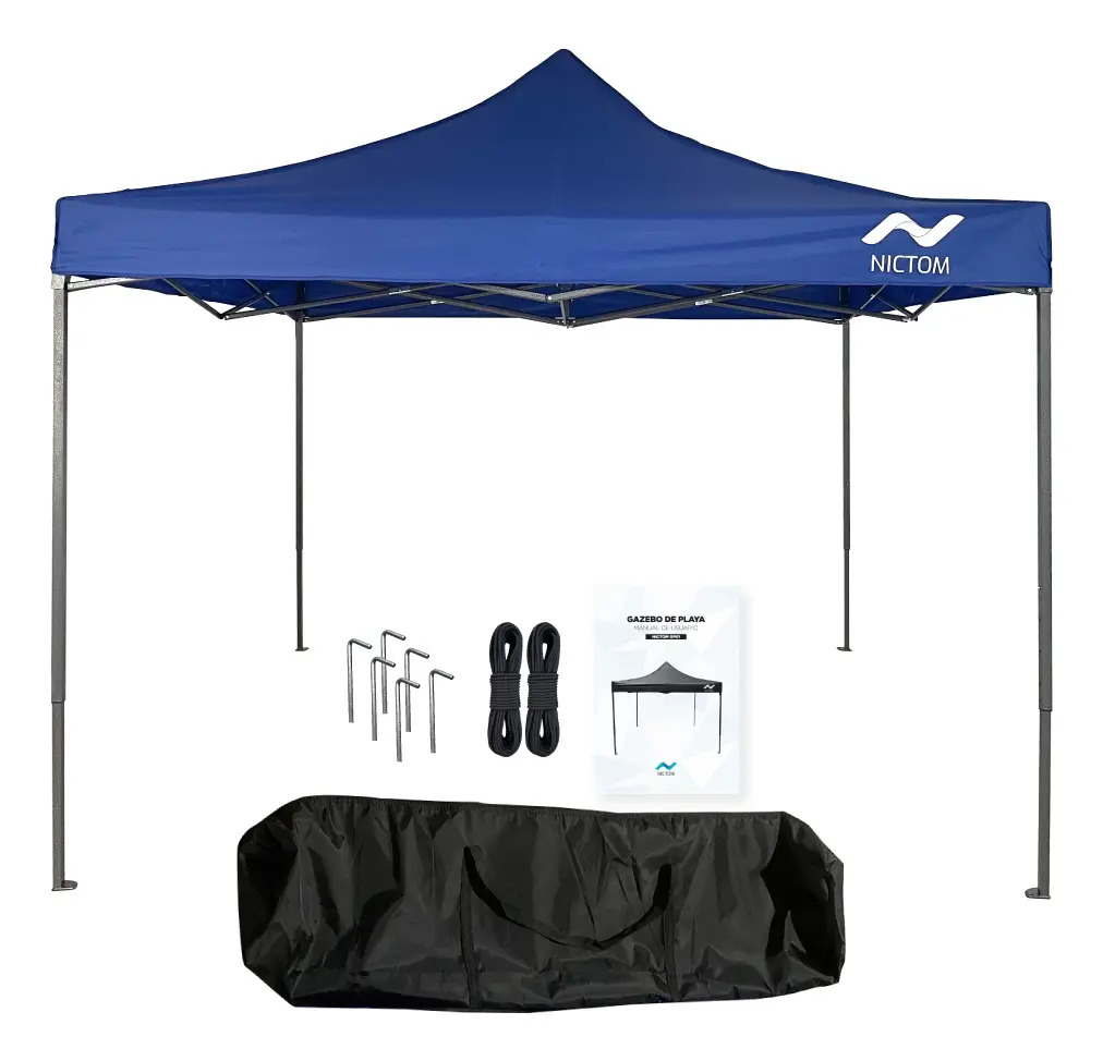 Gazebo Nictom 3x3 Plegable de Acero sin Paredes