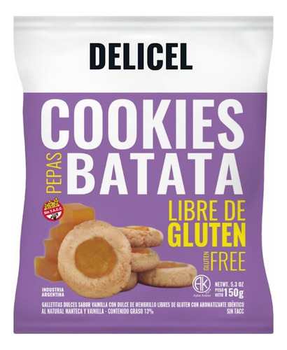 Galletitas Cookies De Batata Delicel Sin Tacc X 150 Grs