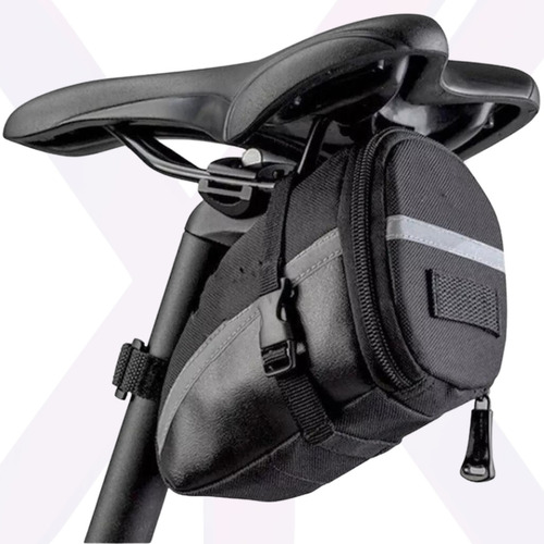 Bolsa De Selim Para Bike Com Refletor E Expansiva Mtb Speed Cor Preto