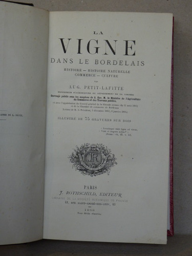 Petit-lafitte, Aug. La Vigne Dans Le Bordelais. 1868