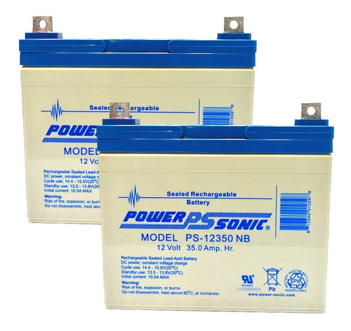 Imagen 2 de 7 de 2 Baterías De Silla De Ruedas Eléctrica Ps12350 12 Volts 35a