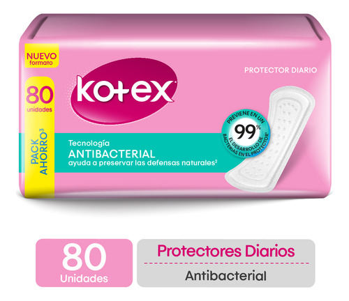 Protector Diario Kotex Normal Antibacterial 80 Un