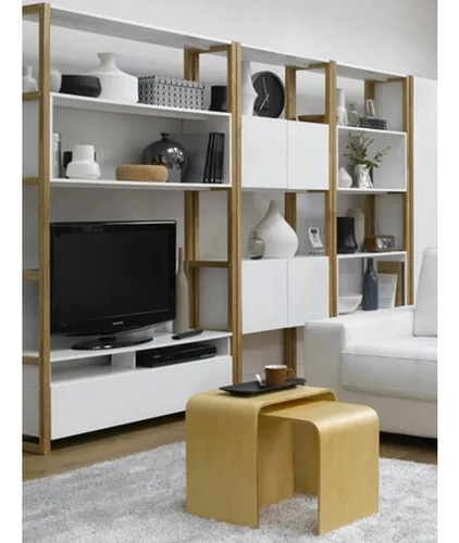 Mueble Para Tv 3 Piezas Librero, Centro De Entretenimiento