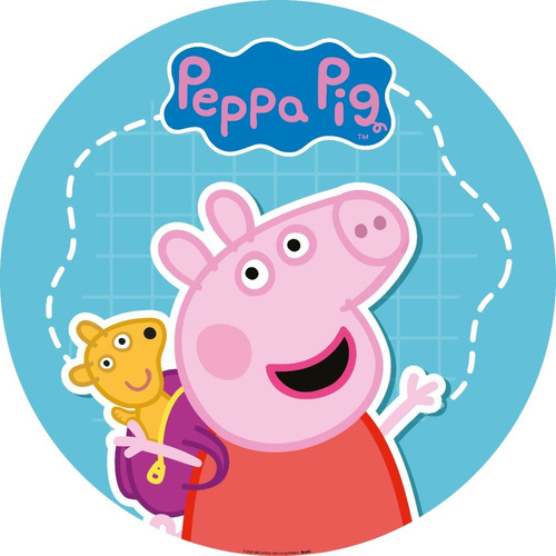 Painel Redondo Tecido Peppa Pig Licenciado 1,30x1,30