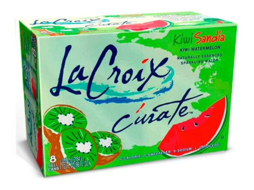 Agua Mineral Lacroix Sabor Kiwi Sandia 355ml 8 Piezas