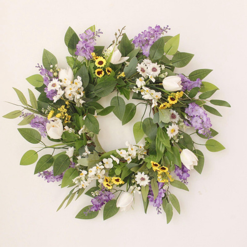 Corona De Flores Naturales Para Decoración De Hogar