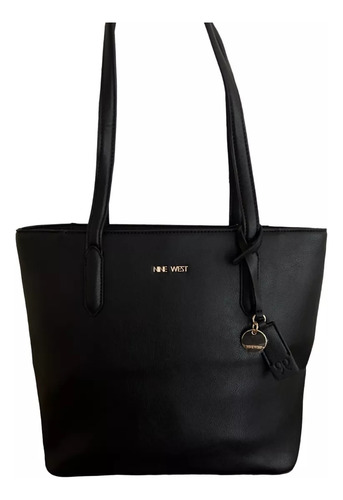 Bolsa Tote Nine West Violla Color Negro Original Negro Lisa Oro Negro