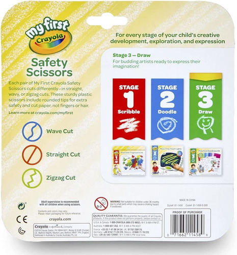 Crayola My First Safety Scissors, Toddler Art Supplies, 3ct