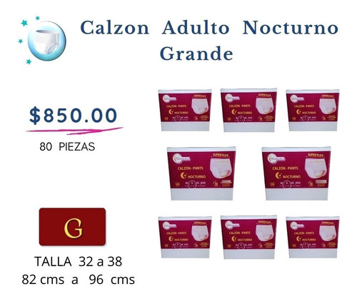 Calzón Desechable Para Adulto Talla G/l  Premium Soft 