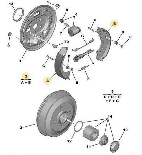 Juego 4 Segmentos Cintas De Freno Citroën C3