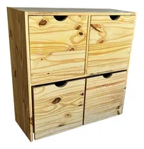 Comprar Cajon Juguetero 4 Cubos 4 Cajones Con Ruedas Madera Pino