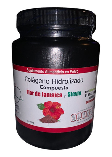 Colágeno Hidrolizado Con Vit C, Jamaica Y Estevia Natural. 