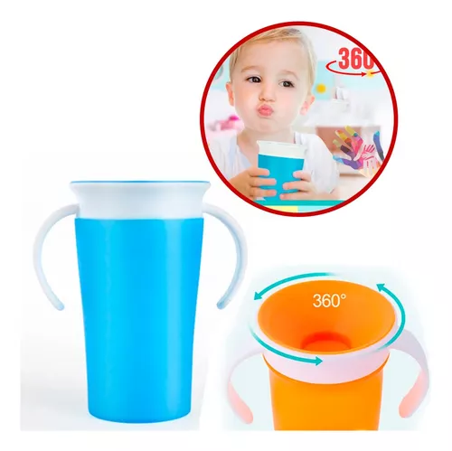 Vaso Magico Bebe 360 Involcable Antiderrame Asas Tapa