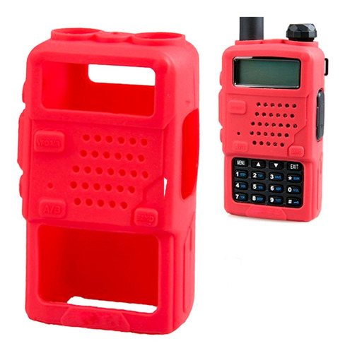 Capa Silicone Para Rádio Baofeng Uv5r Uv5ra - Vermelho