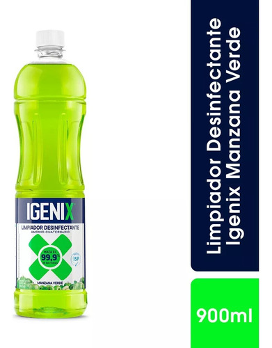 Igenix Limpiador Desinfectante Manzana Verde 900ml V/a