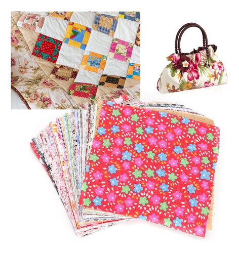100 Piezas De Tela Estampada Floral Patchworks Algodón Cuadr