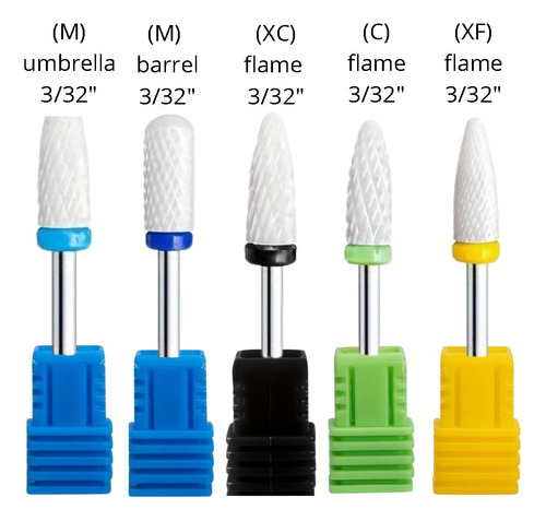 Kit 5 Puntas Ceramica Pulido De Uñas Acrilico Cuticula Callo Mixto Mix 2