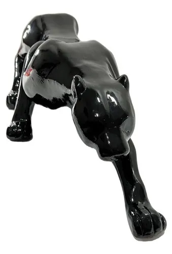 Estatua de escultura de pantera negra para decoración del hogar, color leopardo, negro
