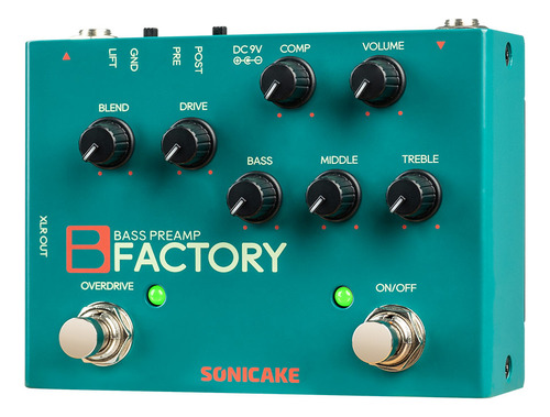 Pedal De Bajo Sonicake B Factory Analog Preamp Comp Overdriv