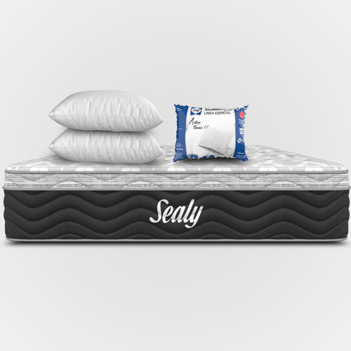 Colchón Sealy Matrimonial Evoauda + 2 Almohadas Premium Std