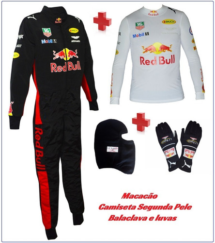 Macacão Para Kart, Luvas, Balaclava E Camiseta Segunda Pele