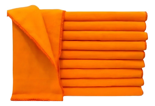 Flanela Laranja 100% Algodão 28x28 Limpeza Automotiva