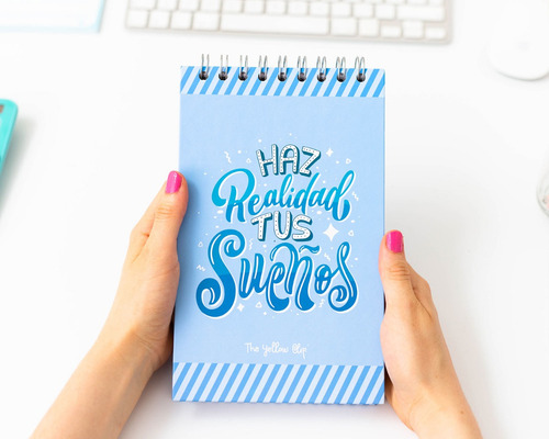 Bullet Journal Kit, Libreta De Puntos, Marcatextos, Clips Color Azul